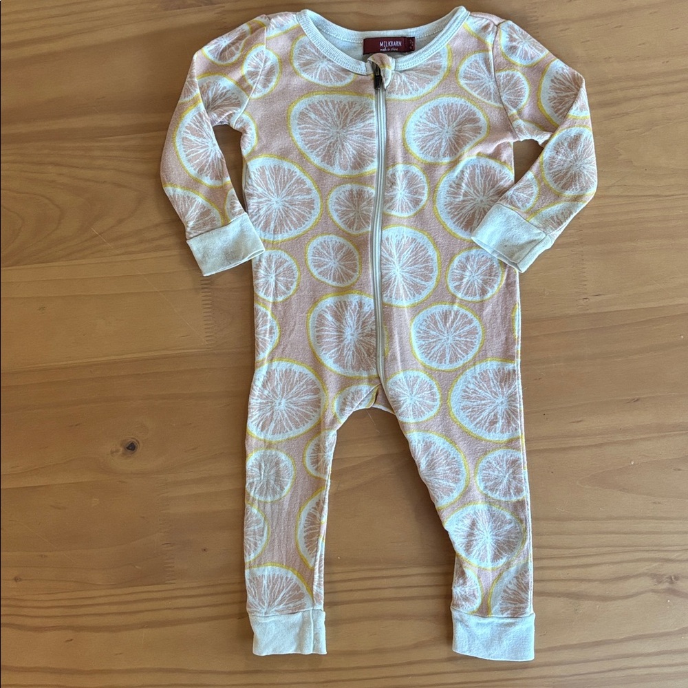 Milkbarn Citrus Print Kids One Piece